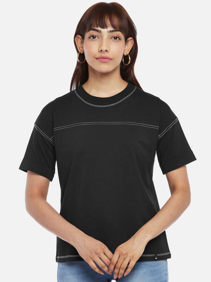 Myntra black t shirt shop