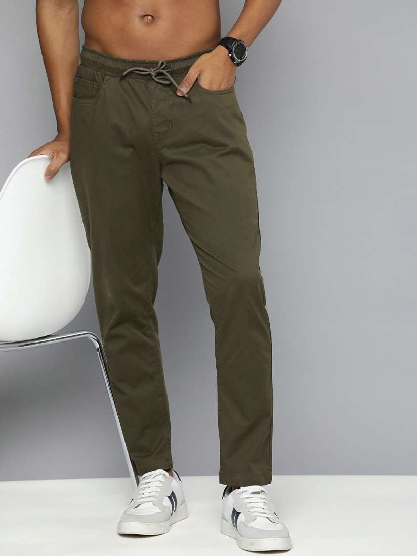 Buy Flying Machine Men Solid Slim Fit Casual Trousers Trousers for Men 20043474 Myntra