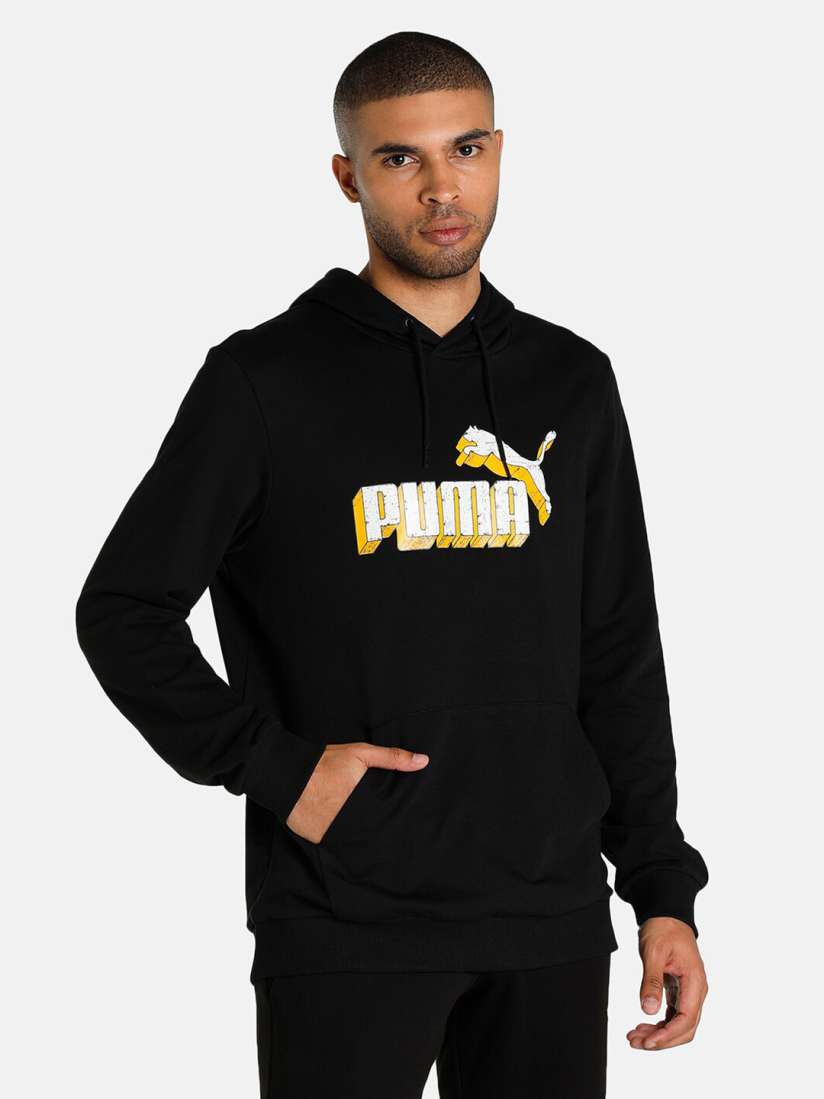Buy Puma Men Black Printed Cotton Graphic Hoodie Sweatshirt Sweatshirts for Men 20043910 Myntra