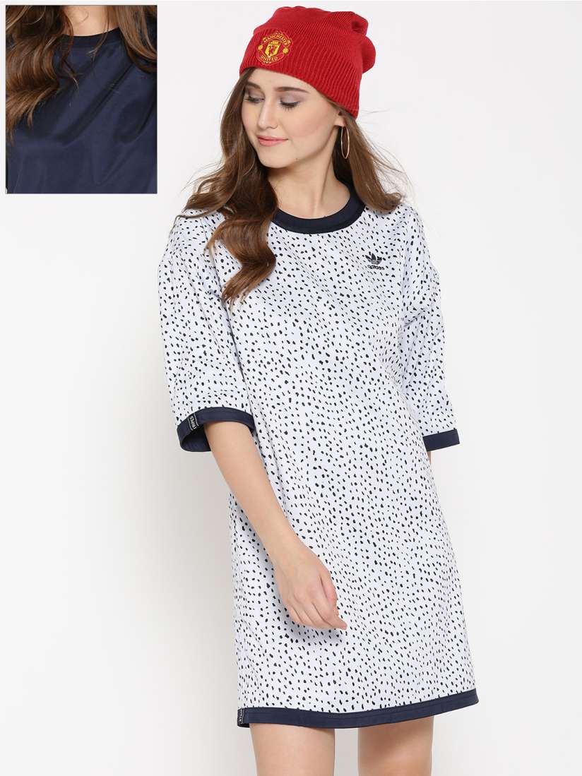 Buy ADIDAS Originals White Navy Printed Reversible T shirt Dress Dresses for Women 2004843 Myntra