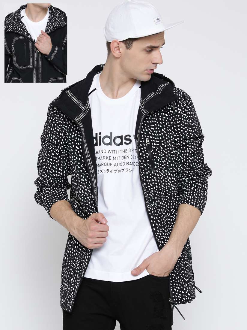 Buy ADIDAS Originals Black White NMD Field Printed Reversible Hooded Longline Jacket Jackets for Men 2004848 Myntra