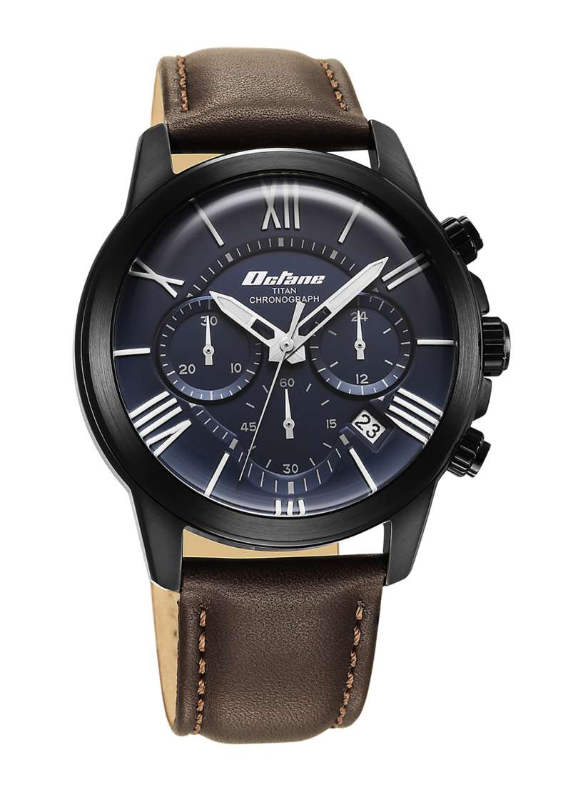 Titan chronograph leather watch new arrivals