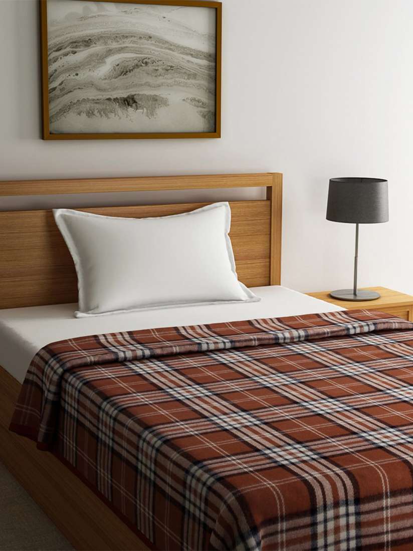 Buy Raymond Home Brown Checked Heavy Winters Single Blanket Blankets Quilts and Dohars for Unisex 2005753 Myntra