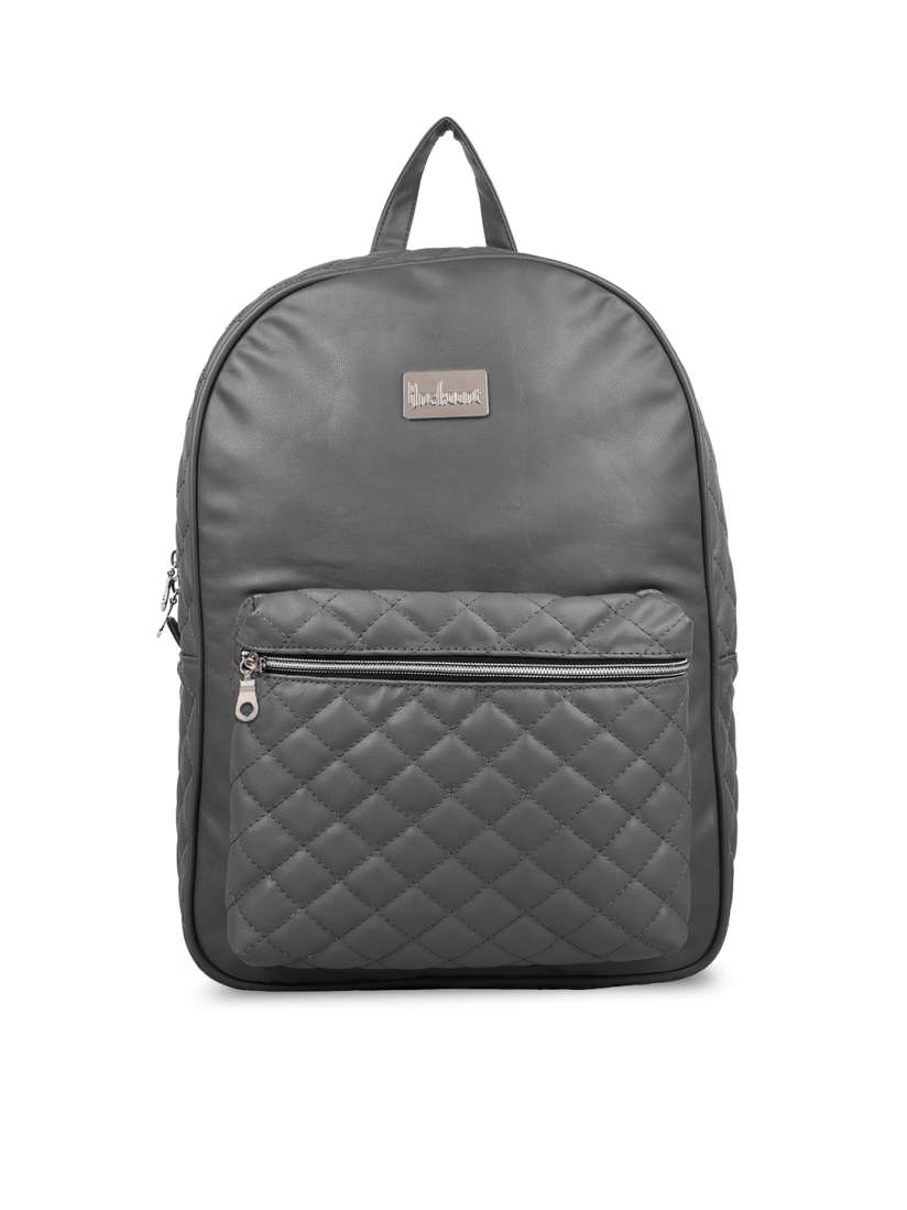 Grey quilted backpack outlet