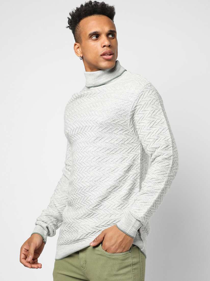 Buy Campus Sutra Men Grey Melange Cable Knit Pullover Sweater Sweaters for Men 20063020 Myntra