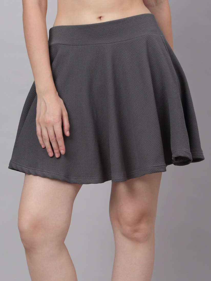 Buy NEUDIS Women Grey Flared Mini Skater Skirt Skirts for Women 20067670 Myntra