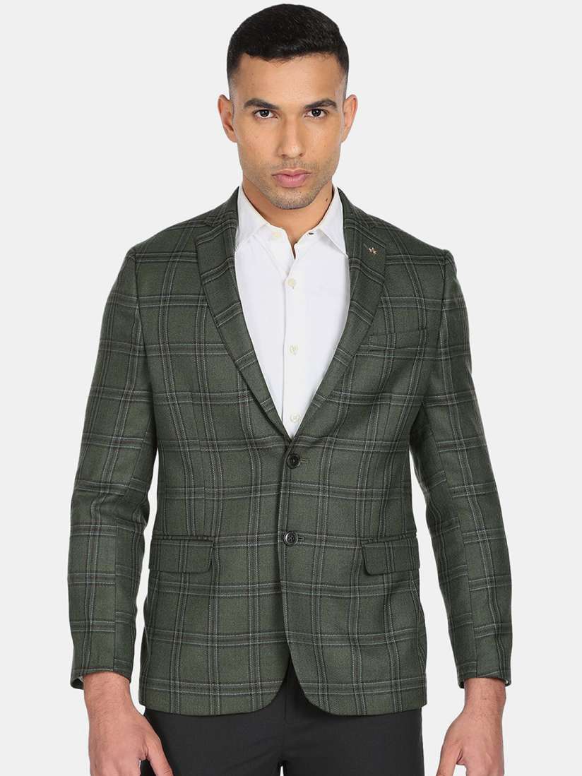 Buy Arrow Men Green Checked Single Breasted Formal Blazers Blazers for Men 20072868 Myntra