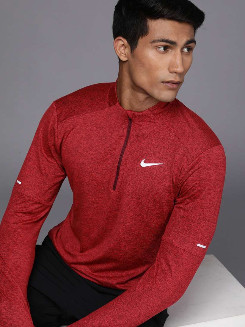Buy Nike Men Red Solid Henley Neck Dri FIT T shirt With Melange Effect Tshirts for Men 20073326 Myntra