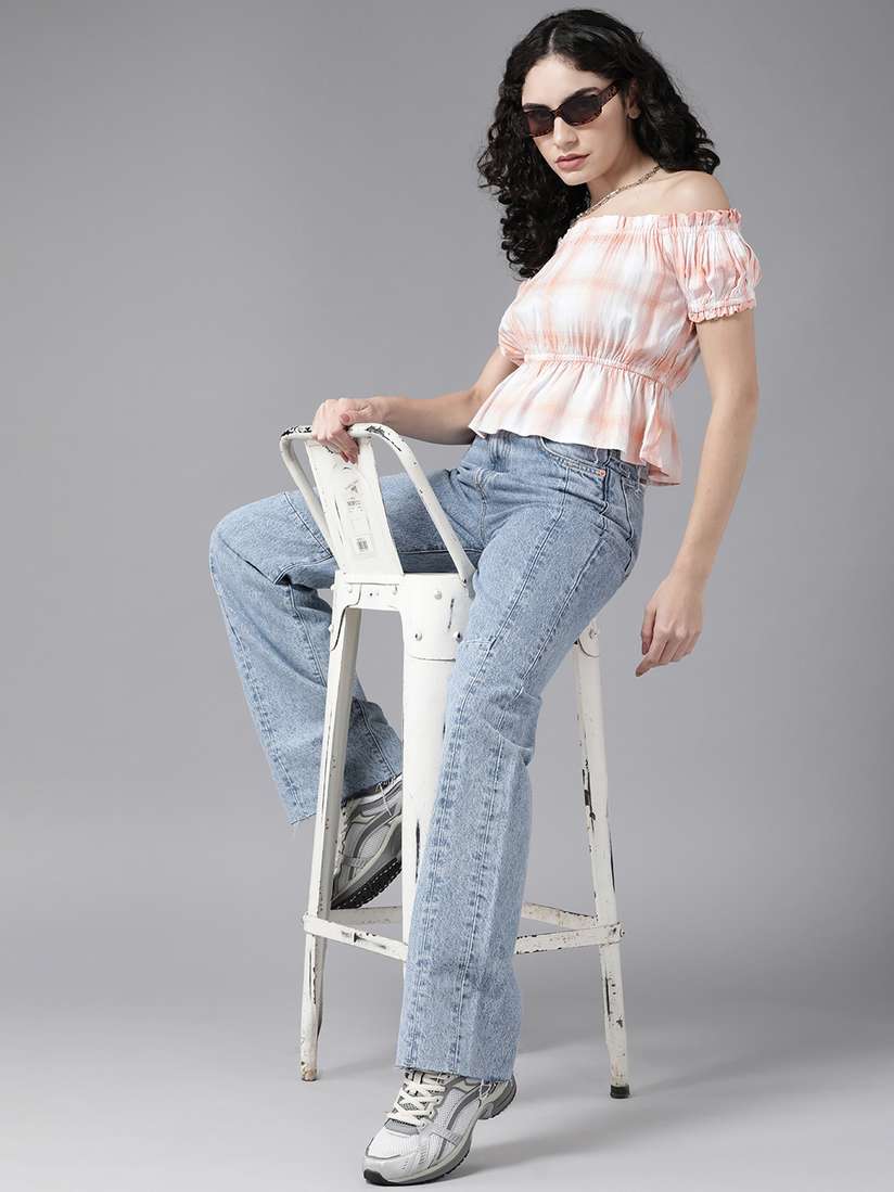 white off the shoulder peplum top
