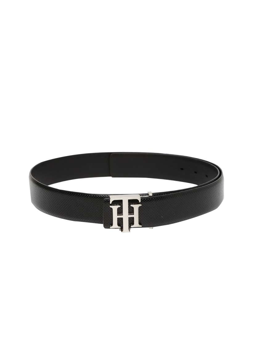 Buy Tommy Hilfiger Men Black Textured Belt Belts for Men 2007651 Myntra
