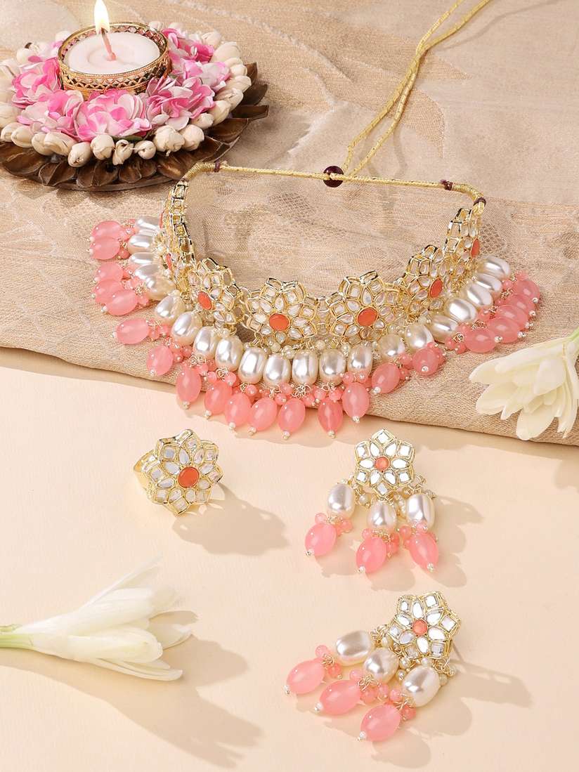 Pink choker necklace cheap