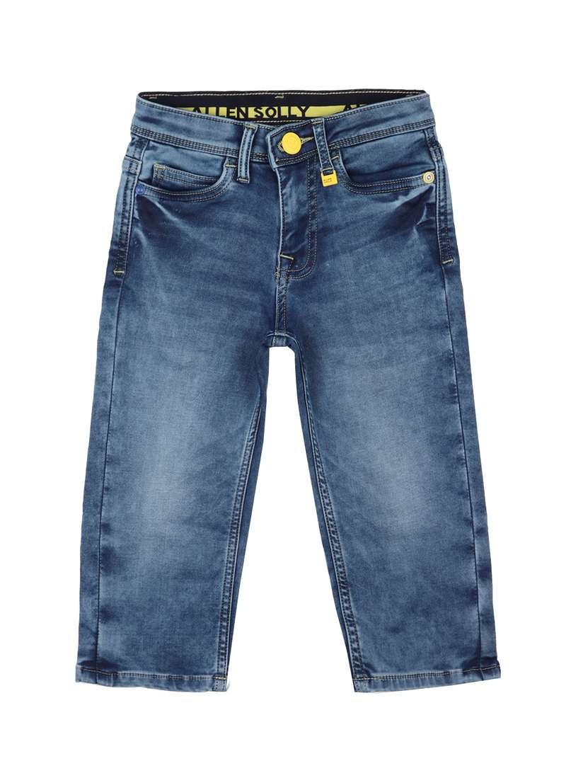 Buy Allen Solly Junior Boys Blue Slim Fit Heavy Fade Jeans Jeans