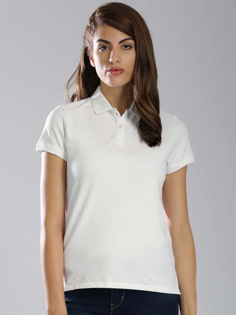 Buy Levis Women White Solid Polo Collar T Shirt Tshirts for Women Myntra