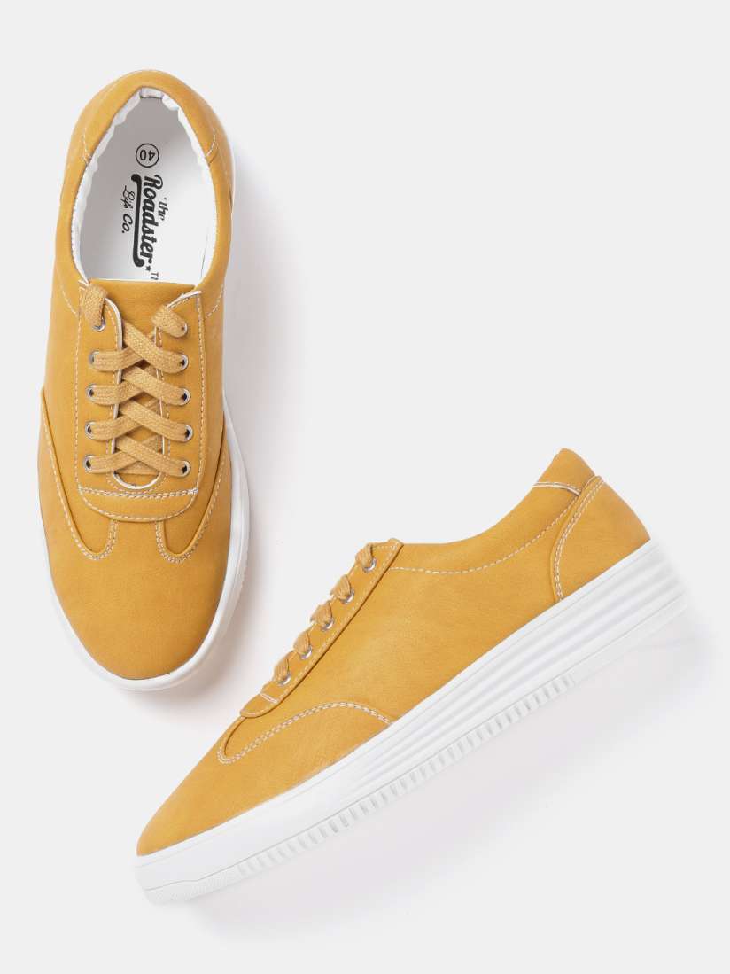 Buy Roadster Women Mustard Yellow Sneakers Casual Shoes for Women 2009229 Myntra