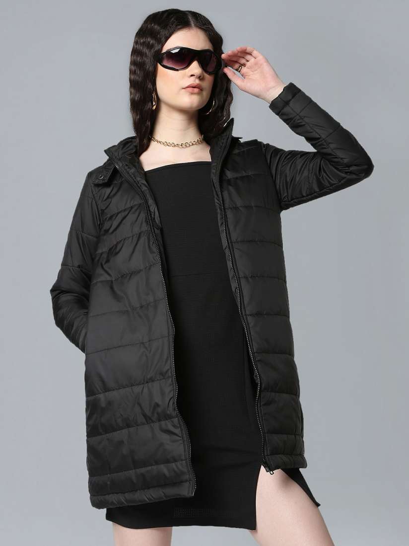 Buy Flying Machine Women Black Longline Outdoor Padded Jacket Jackets for Women 20094278 Myntra