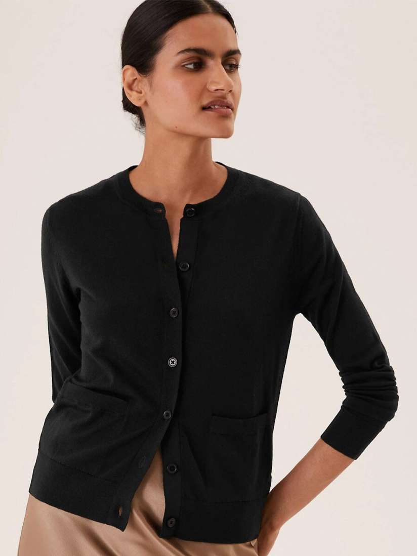 Marks and spencer black cardigan sale