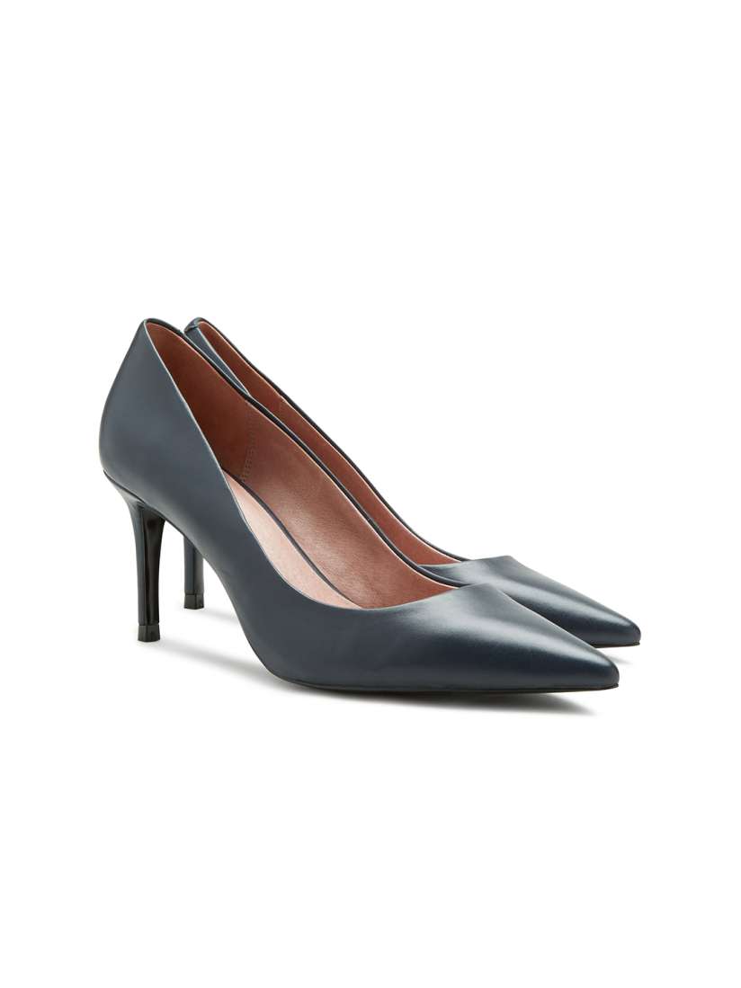 Buy next Women Navy Blue Solid Leather Pumps Heels for Women 2010708 Myntra