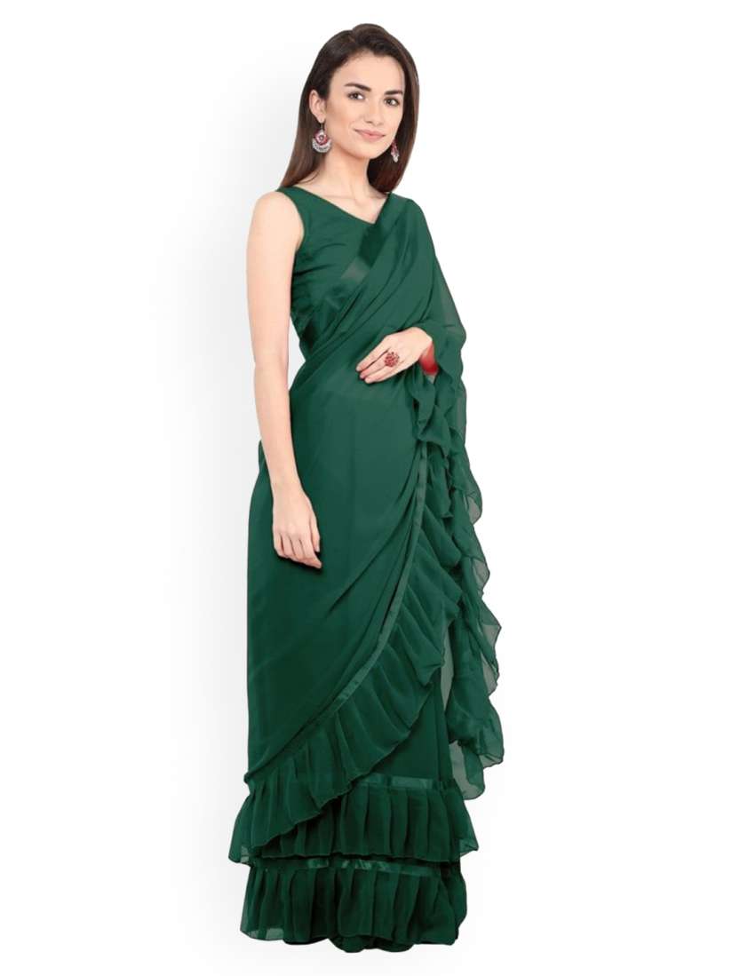 Myntra frill saree discount
