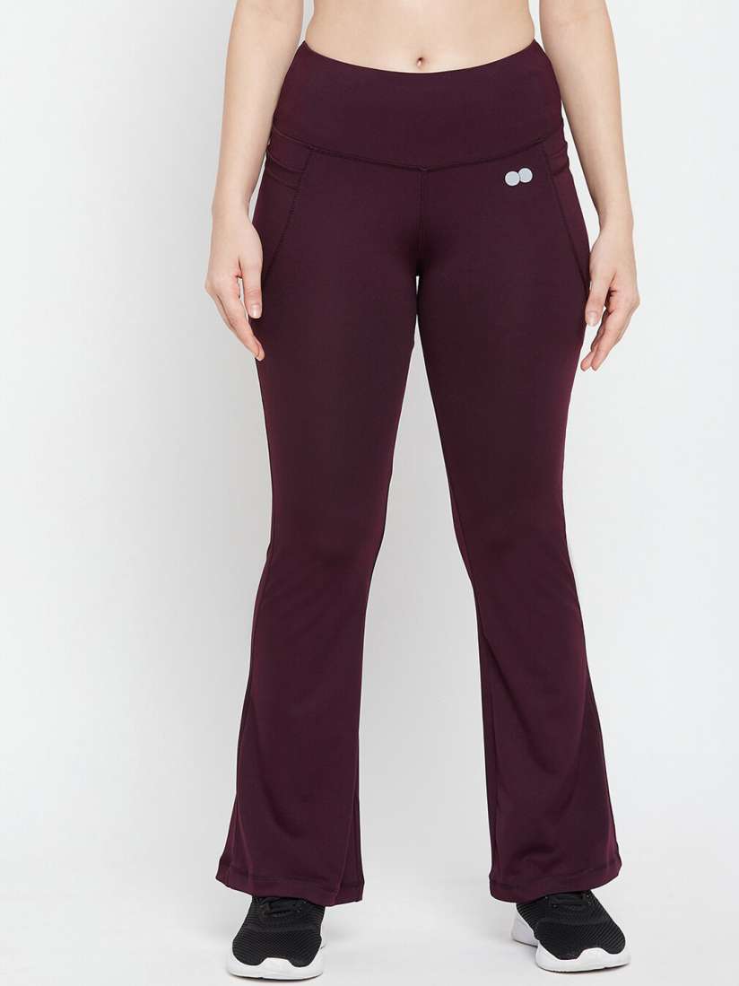 Buy Clovia Women Solid Comfort Fit Ankle Length High Waist Flared Yoga Pants Tights for Women 20110638 Myntra