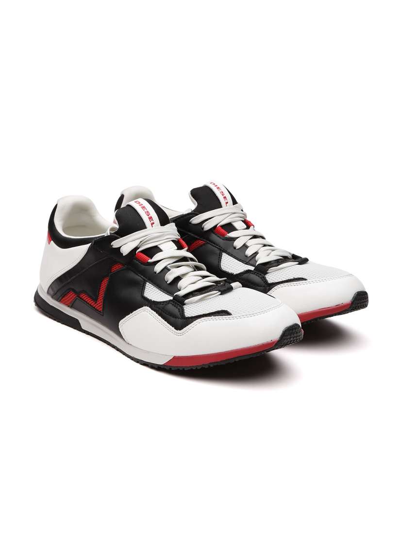 Buy DIESEL Men Off White Black Colourblocked Leather Sneakers Casual Shoes for Men 2011326 Myntra