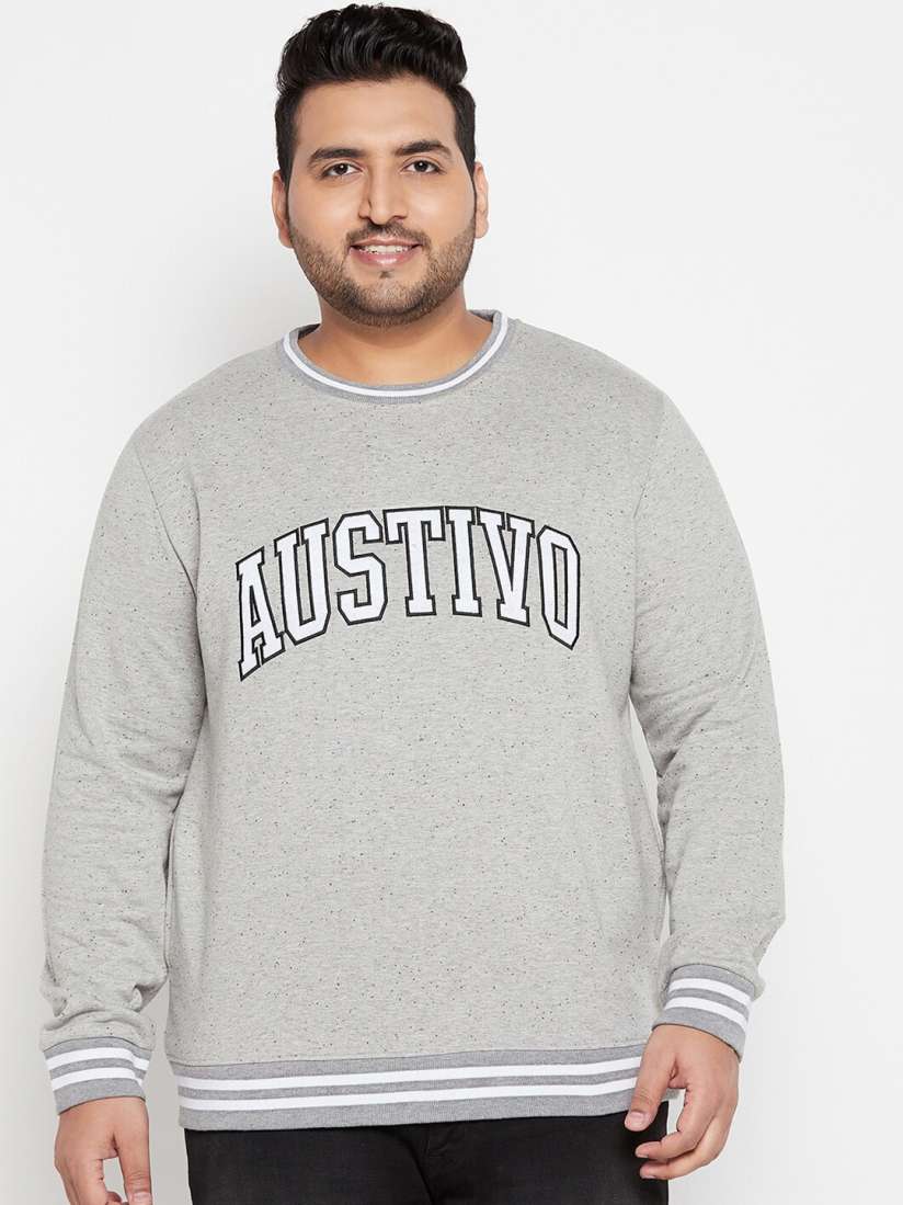 Plus size grey sweatshirt top