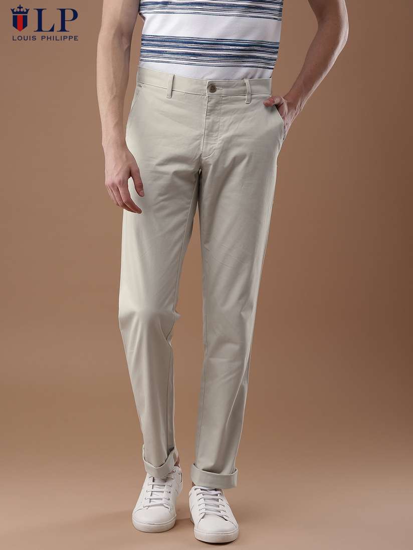 Buy Louis Philippe Sport Men Beige Slim Fit Solid Chinos