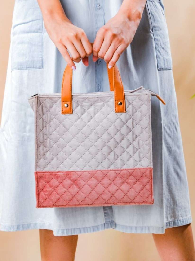 Buy Nestasia Grey Pink Solid Luxe Velvet Lunch Bag Travel Accessory for Unisex 20127838 Myntra