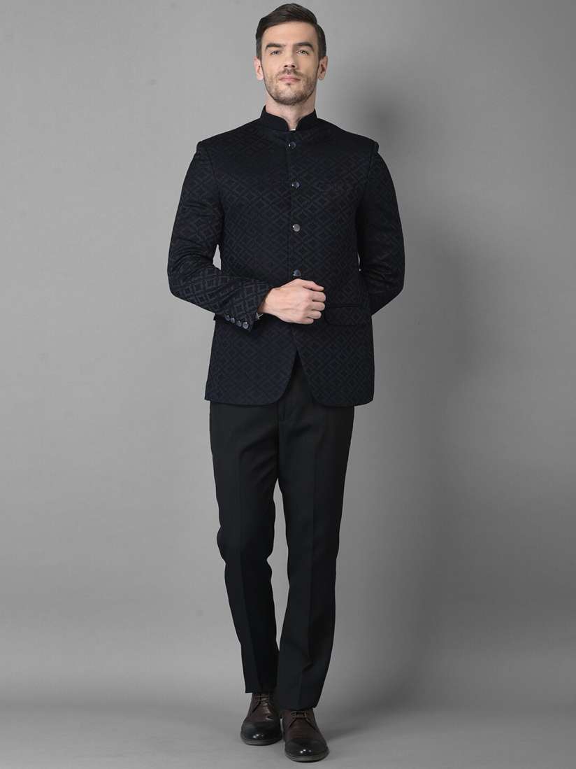 Buy Canary London Men Navy Blue Jacquard Slim Fit 2 Piece Suit Suits for Men 20129980 Myntra
