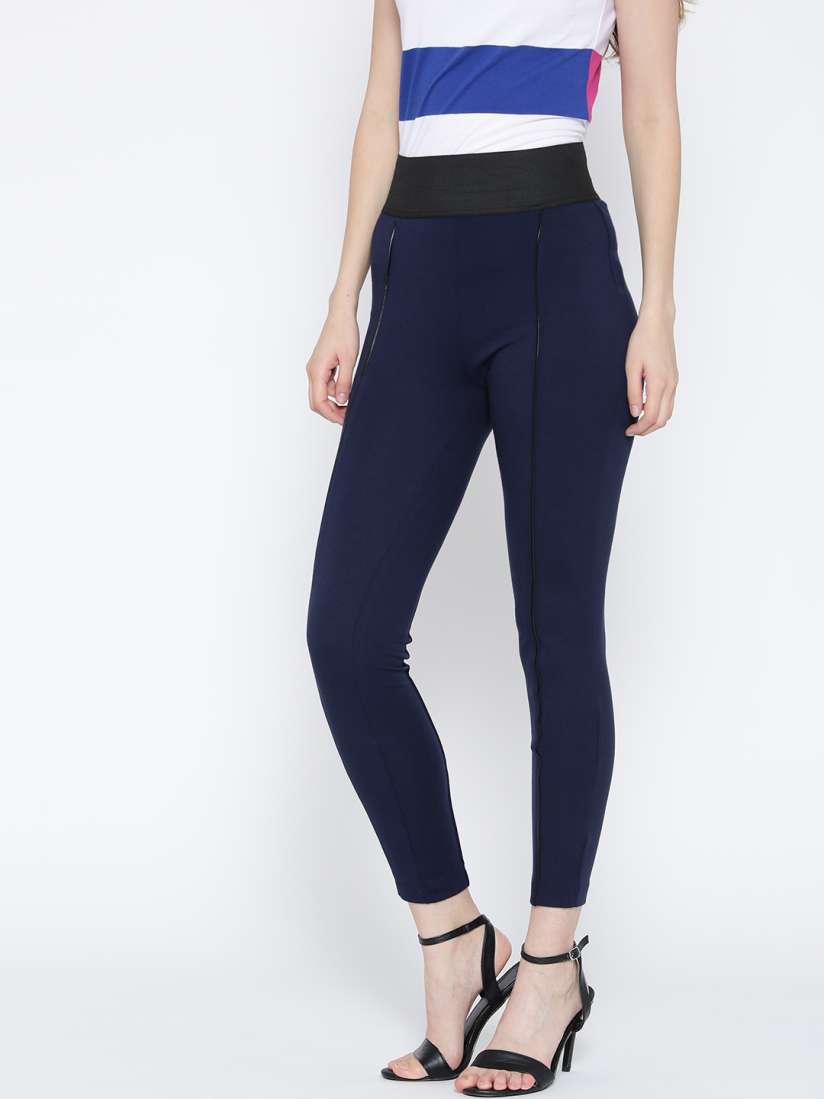 Buy Wills Lifestyle Navy Treggings Jeggings for Women 2013621 Myntra