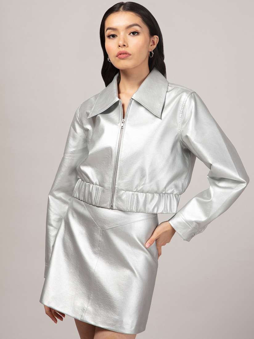 Womens silver dress jacket best sale