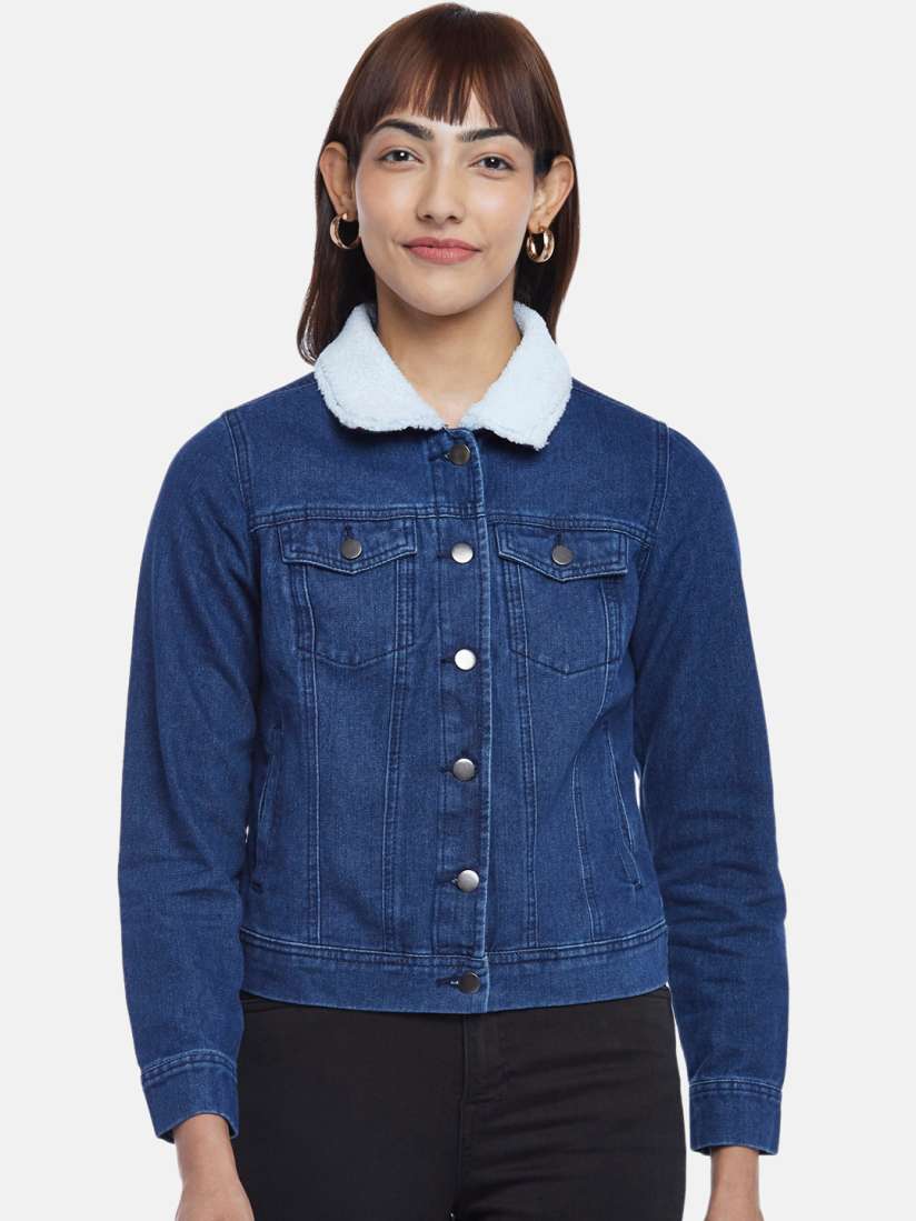Denim jackets for womens online myntra store