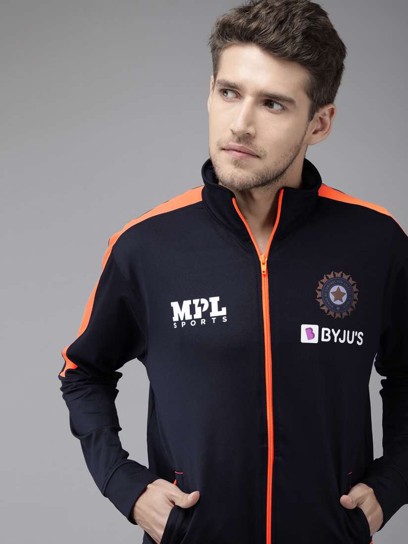 Buy MPL SPORTS Men Navy Blue Brand Logo Printed Team India Training Track Jacket Jackets for Men 20143318 Myntra