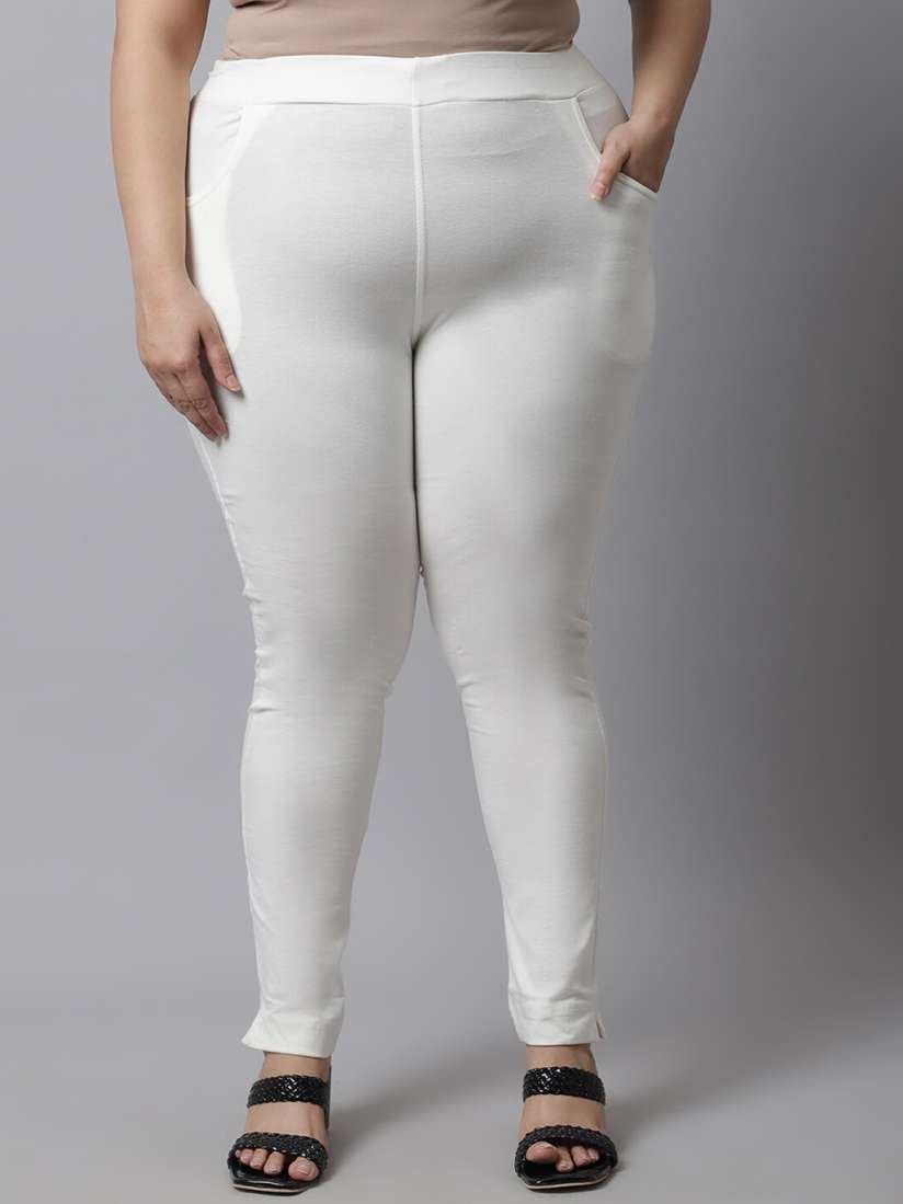 Off white leggings plus size top