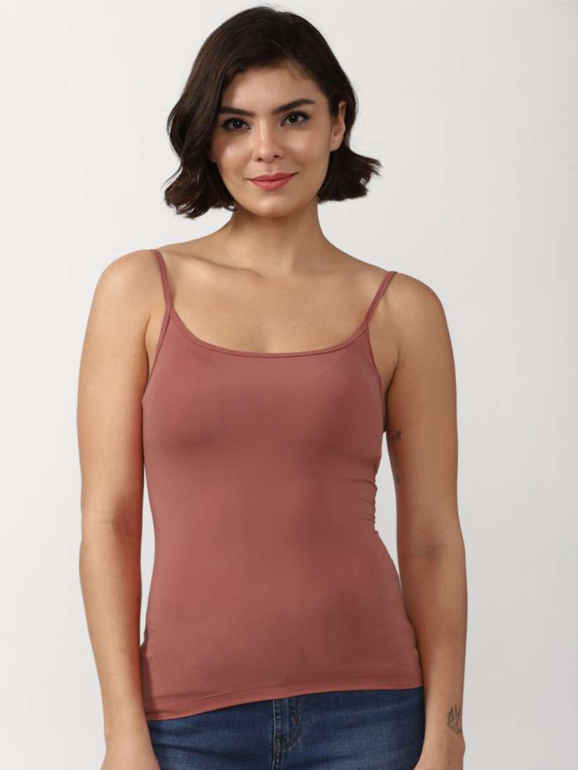 Buy FOREVER 21 Maroon Solid Cami Top Tops for Women 20146154 Myntra
