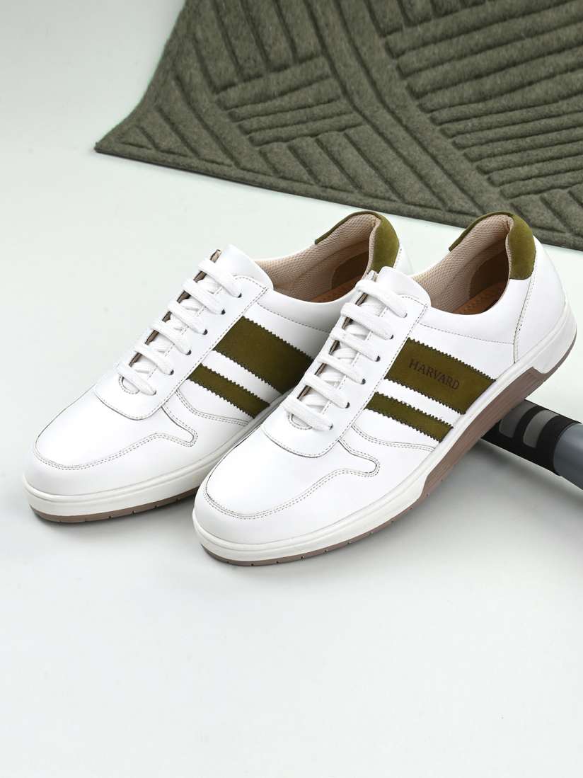 White synthetic leather shoes cheap