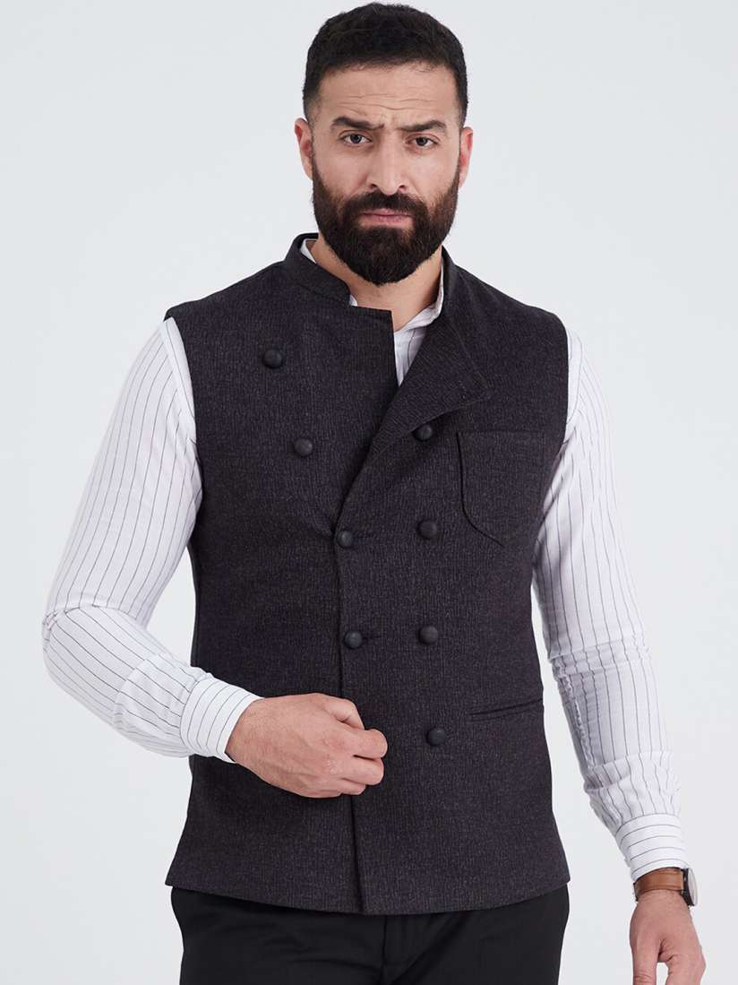 Double breasted nehru jacket outlet