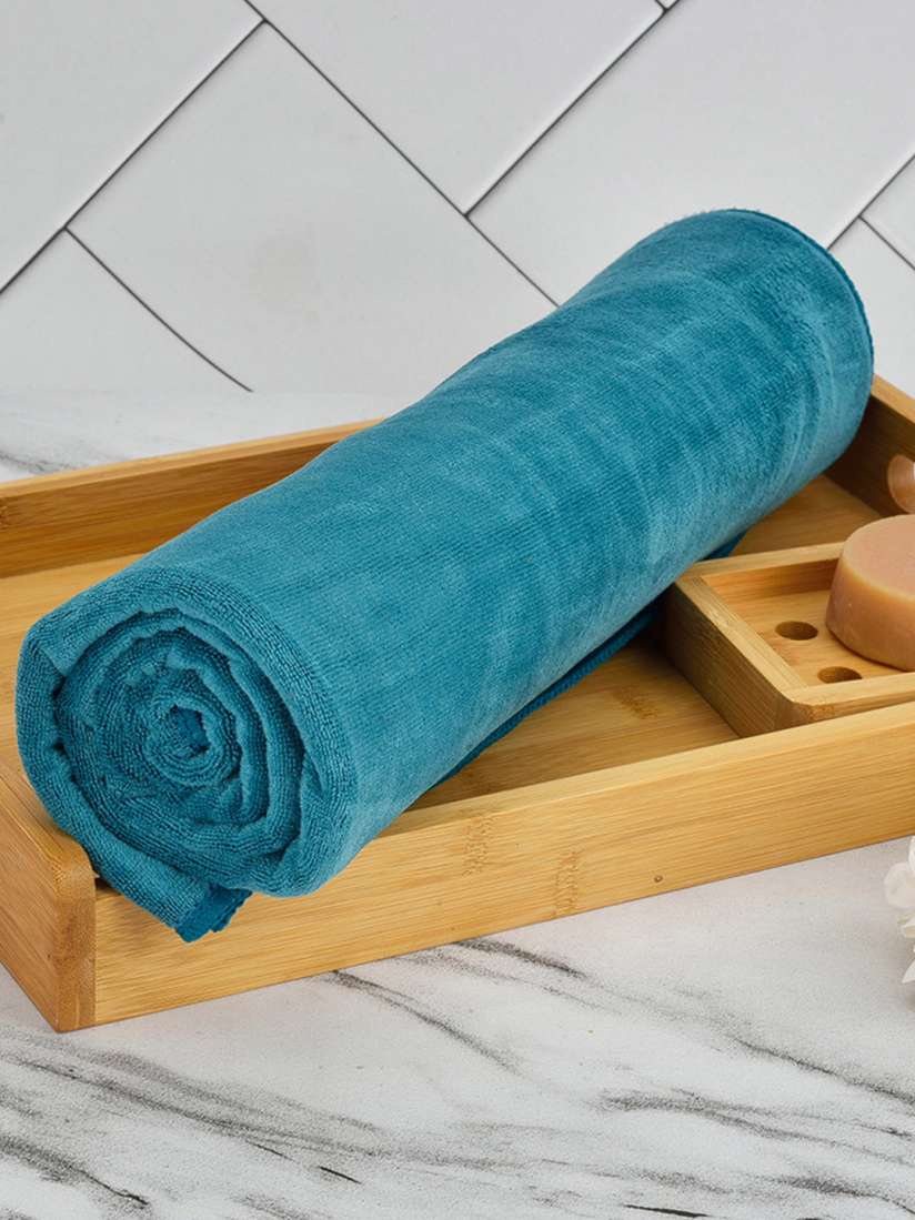 Buy Black gold Set Of 2 Peacock Green Solid 400 GSM Bath Towels Bath Towels for Unisex 20148590 Myntra