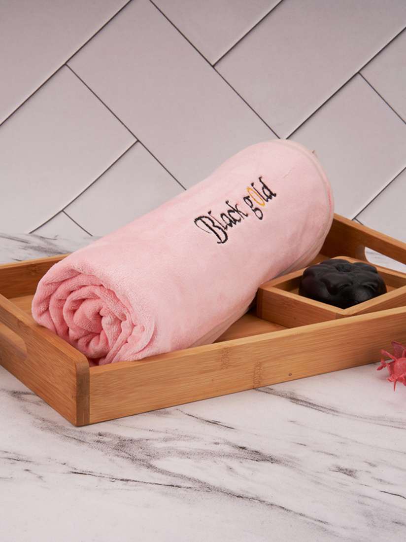 Pink and gold bath towels clearance