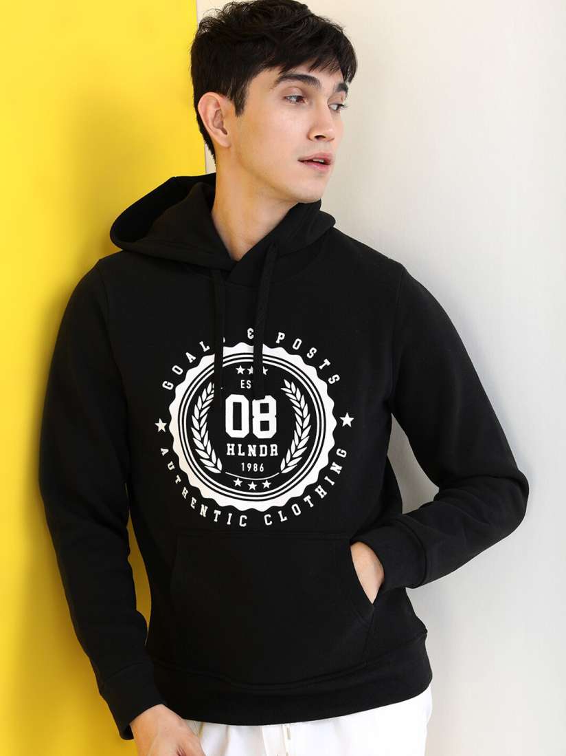 Black hoodie mens myntra on sale