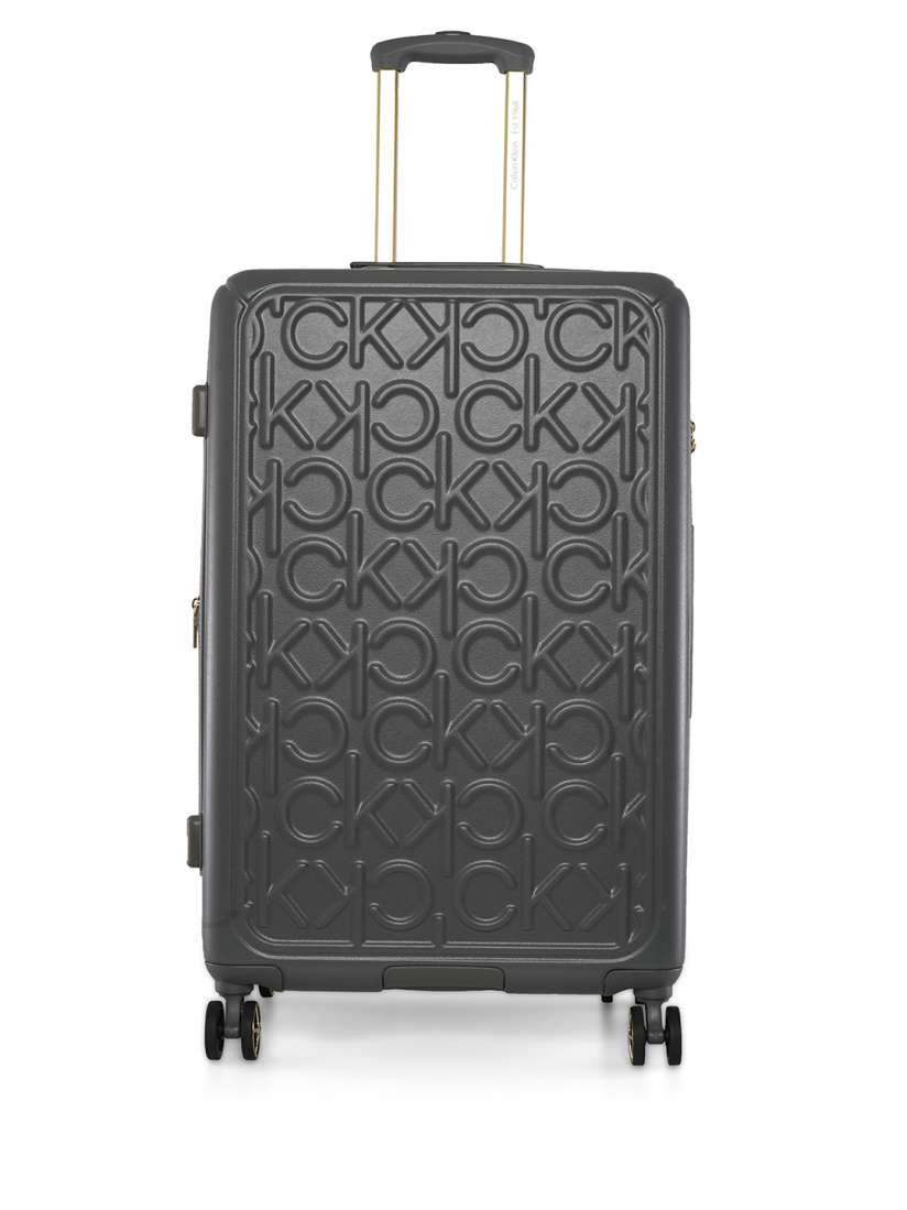 Buy Calvin Klein Big Mongram Black ACC Range Charcoal Color Hard Case Abs Large Size Luggage Trolley Bag for Unisex 20152466 Myntra