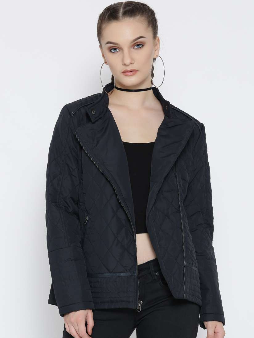 Buy Fort Collins Women Navy Solid Quilted Jacket Jackets for Women 2015750 Myntra