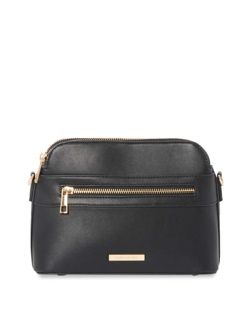 Buy Forever New Women Black PU Structured Sling Bag Handbags for Women 20165342 Myntra