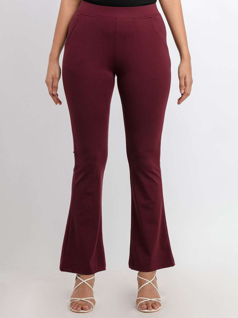 Buy Status Quo Women Bootcut Solid Track Pants Track Pants for Women 20168980 Myntra