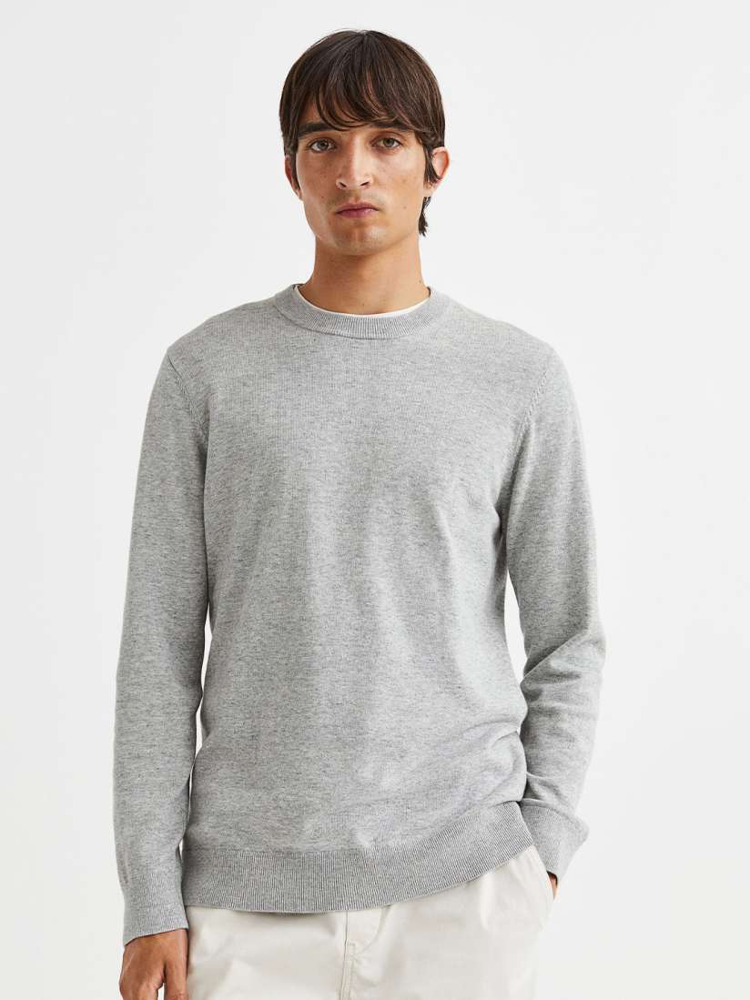 Fine knit cotton jumper clearance