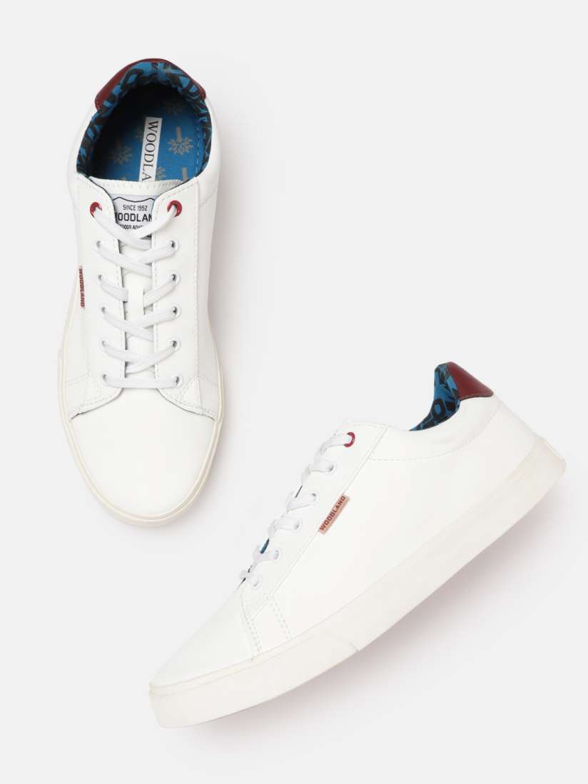 Buy Woodland Men White Solid Leather Sneakers Casual Shoes for Men 20179854 Myntra