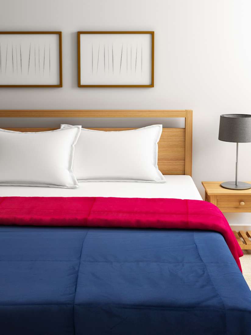 Buy Raymond Home Navy Red Heavy Winters Reversible Double Quilt Comforter Blankets Quilts and Dohars for Unisex 2018047 Myntra