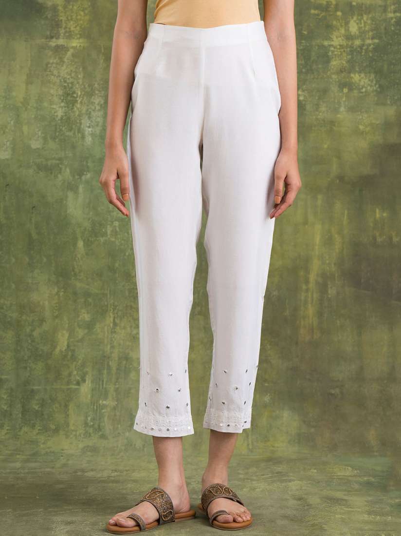 Buy W The Folksong Collection Women Embellished Trousers Trousers for Women 20183372 Myntra