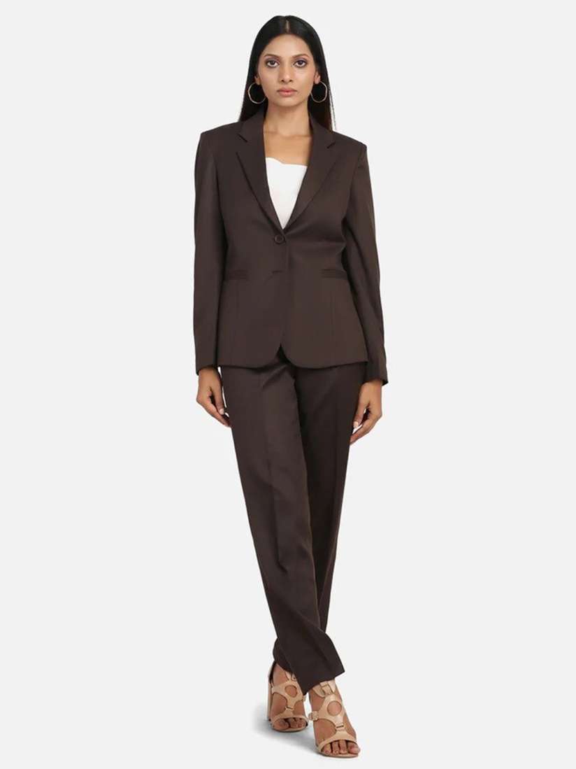 Buy PowerSutra Women Brown Solid Suit Suits for Women 20186876 Myntra