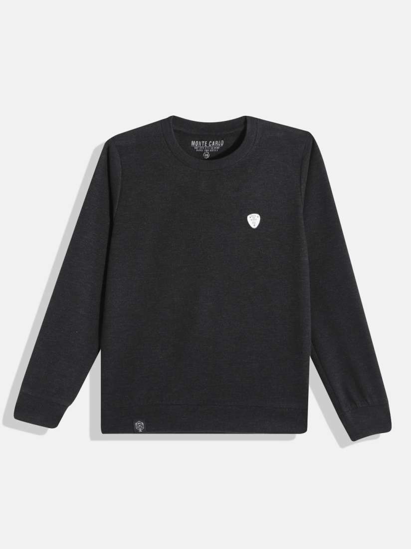 Buy Monte Carlo Boys Charcoal Grey Solid Sweatshirt Sweatshirts for Boys 20189678 Myntra