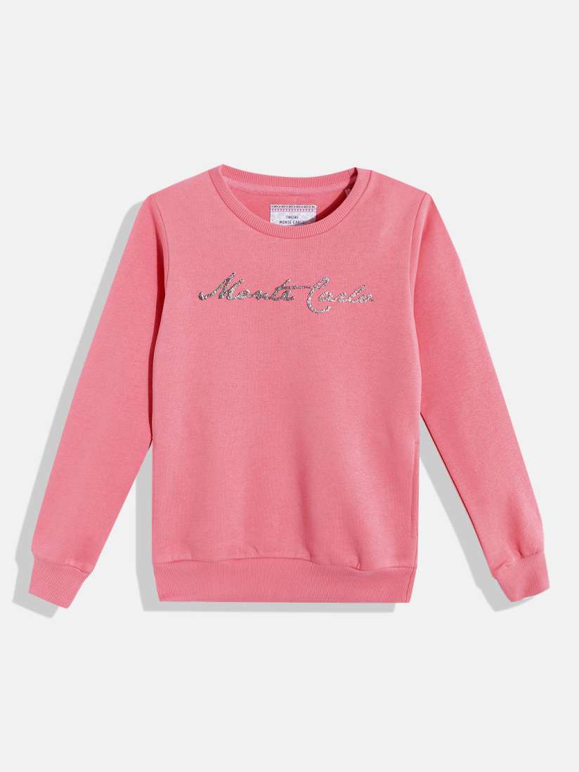 Buy Monte Carlo Girls Pink Brand Logo Printed Sweatshirt Sweatshirts for Girls 20189974 Myntra